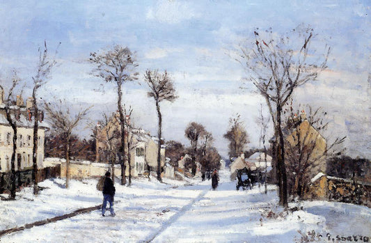 Camille Pissarro Street in the Snow, Louveciennes - Canvas Print