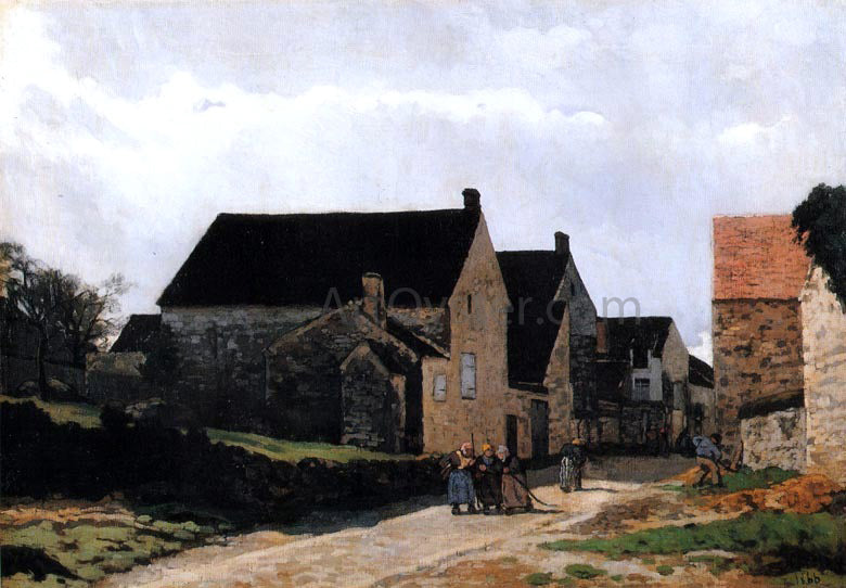 Alfred Sisley Street of Marlotte (also known as Women Going to the Woods) - Canvas Print