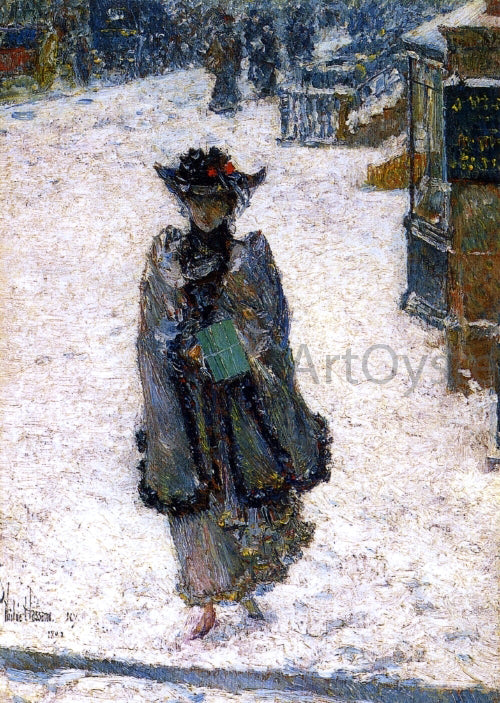 Frederick Childe Hassam Street Scene, Christmas Morning - Canvas Print