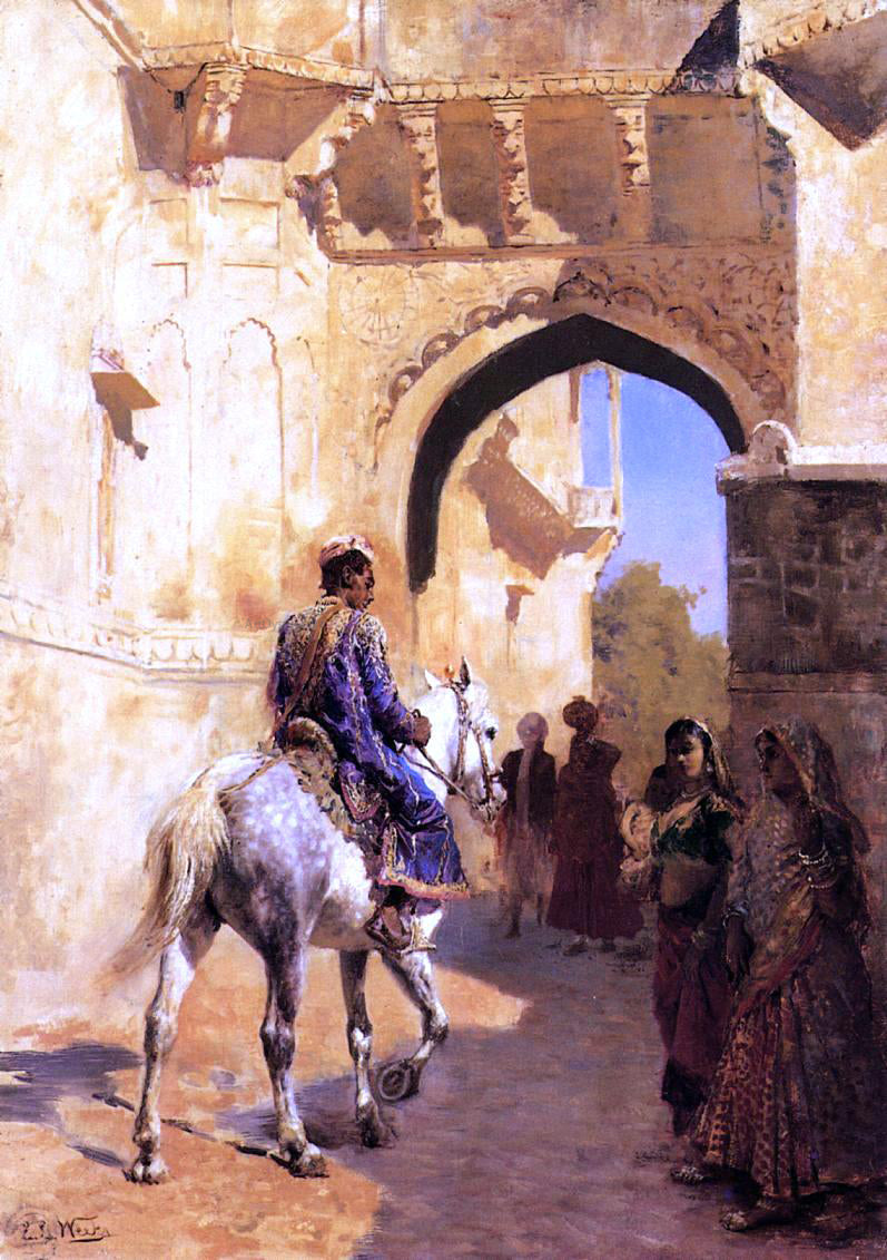 Edwin Lord Weeks Street Scene in India - Canvas Print