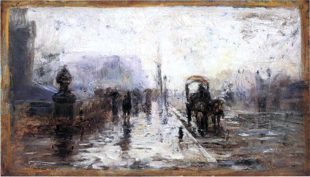 Theodore Clement Steele Street Scene with Carriage - Canvas Print