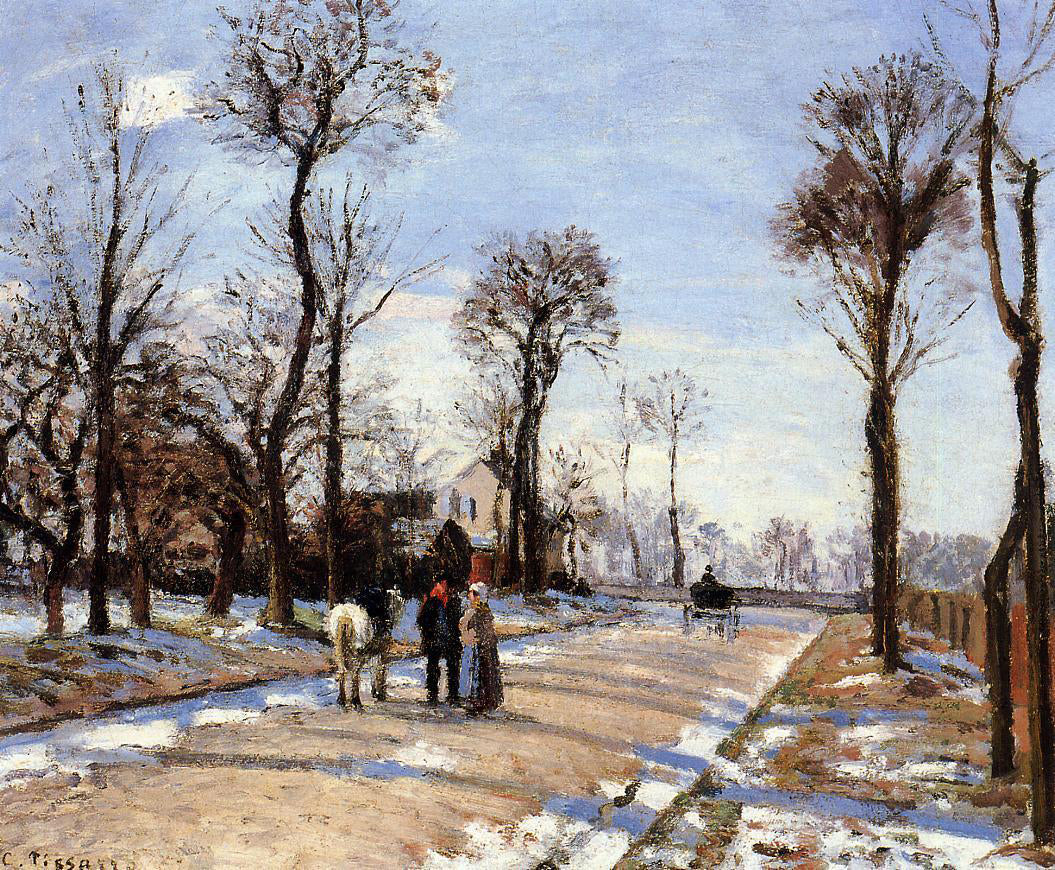 Camille Pissarro Street: Winter Sunlight and Snow - Canvas Print