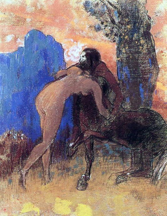 Odilon Redon Struggle between Woman and Centaur - Canvas Print