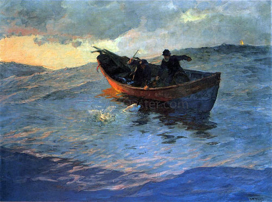 Edward Potthast A Struggle for the Catch - Canvas Print