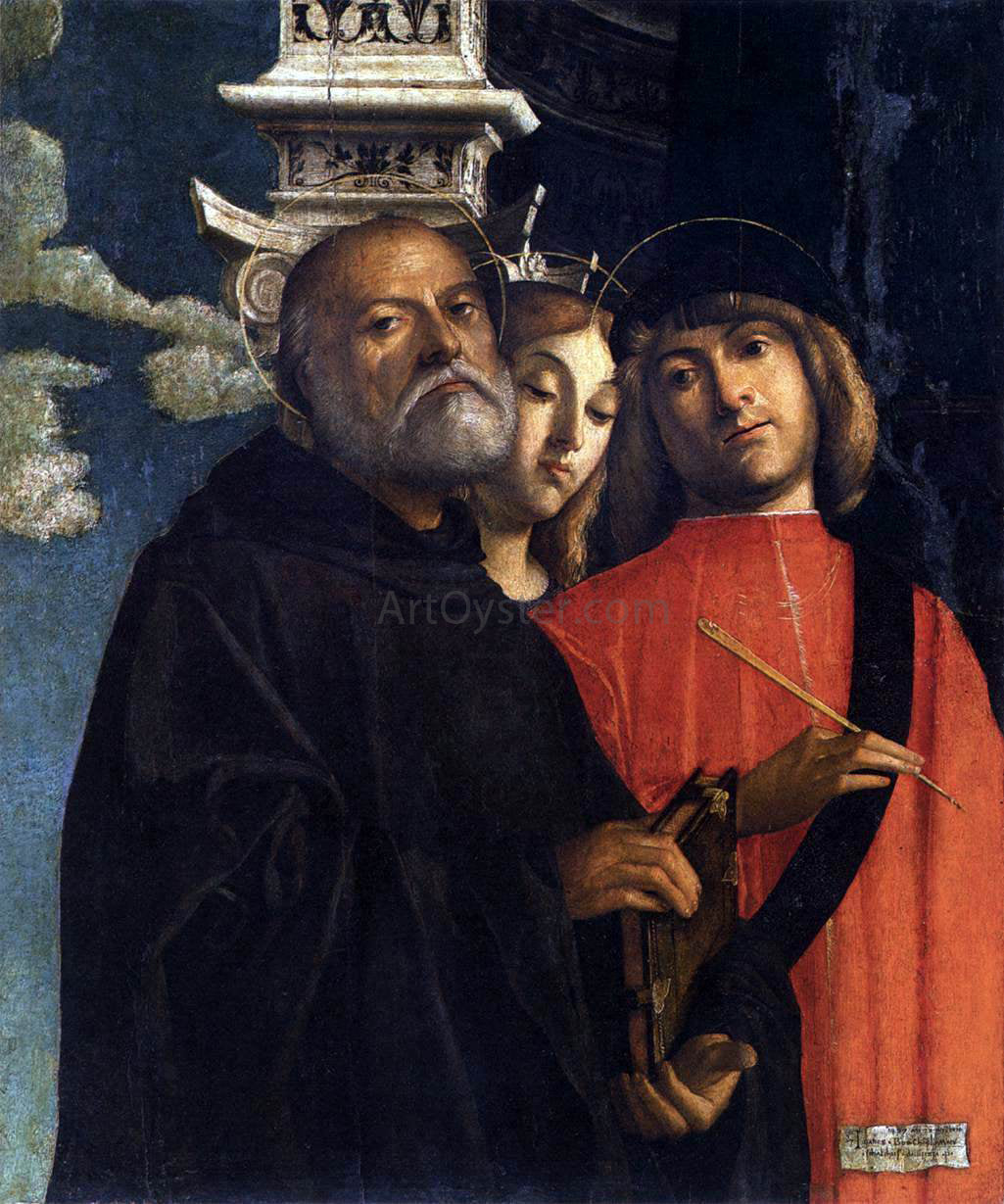 Giovanni Buonconsiglio Sts Benedict, Thecla, and Damian - Canvas Print