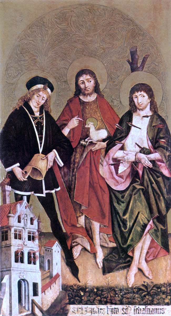 II Hans Strigel Sts Florian, John the Baptist and Sebastian - Canvas Print