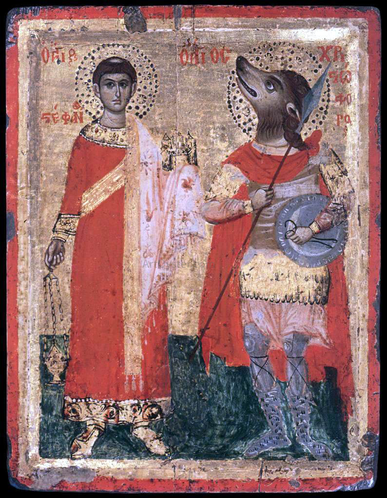 Unknown Painters Masters Sts Stephen and Christopher - Canvas Print