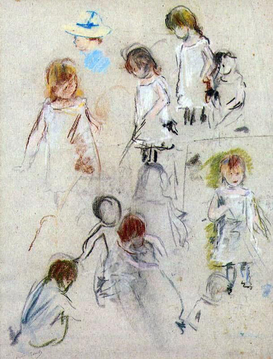 Berthe Morisot Studies of a Little Girl - Canvas Print