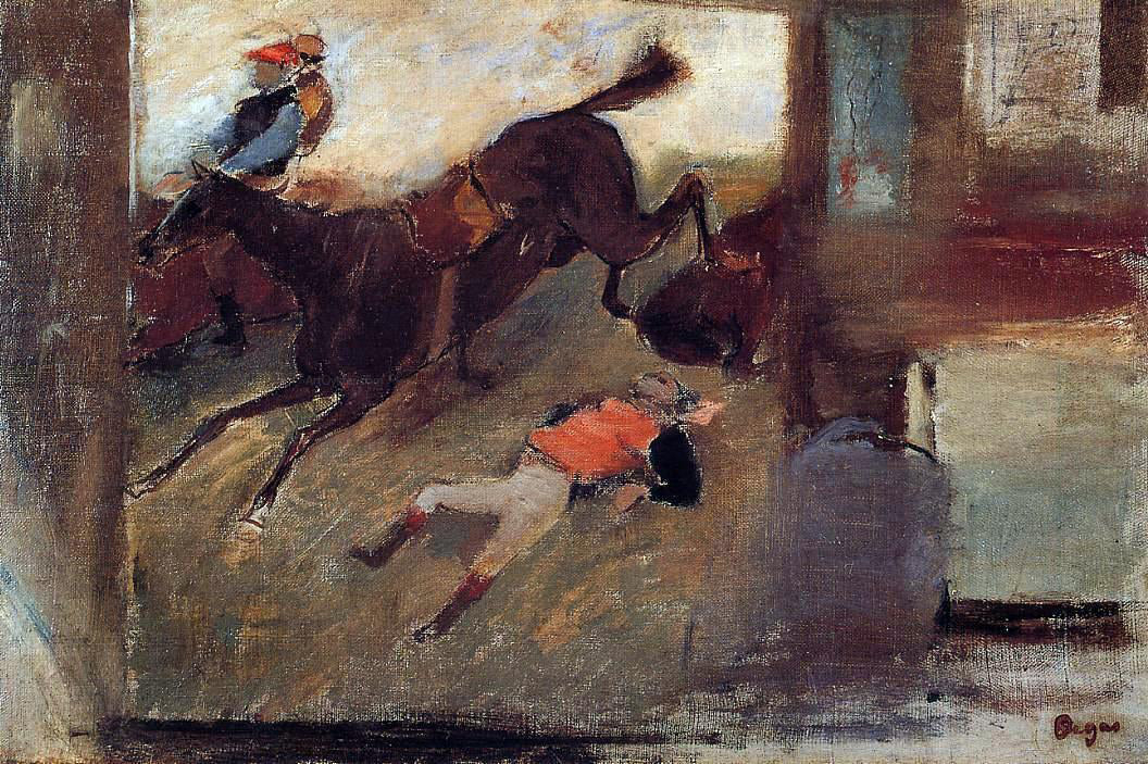 Edgar Degas Studio Interior with 'The Steeplechase' - Canvas Print