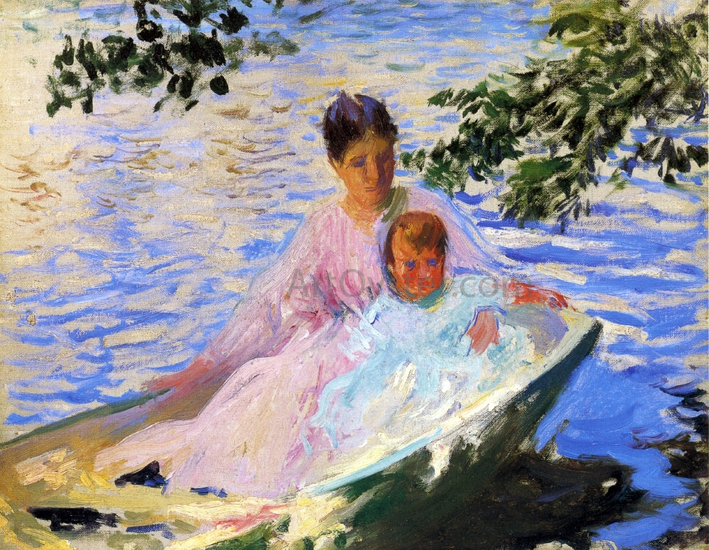 Edmund Tarbell Study for 'Mother and Child in a Boat" - Canvas Print