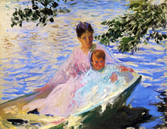 Edmund Tarbell Study for 'Mother and Child in a Boat" - Canvas Print