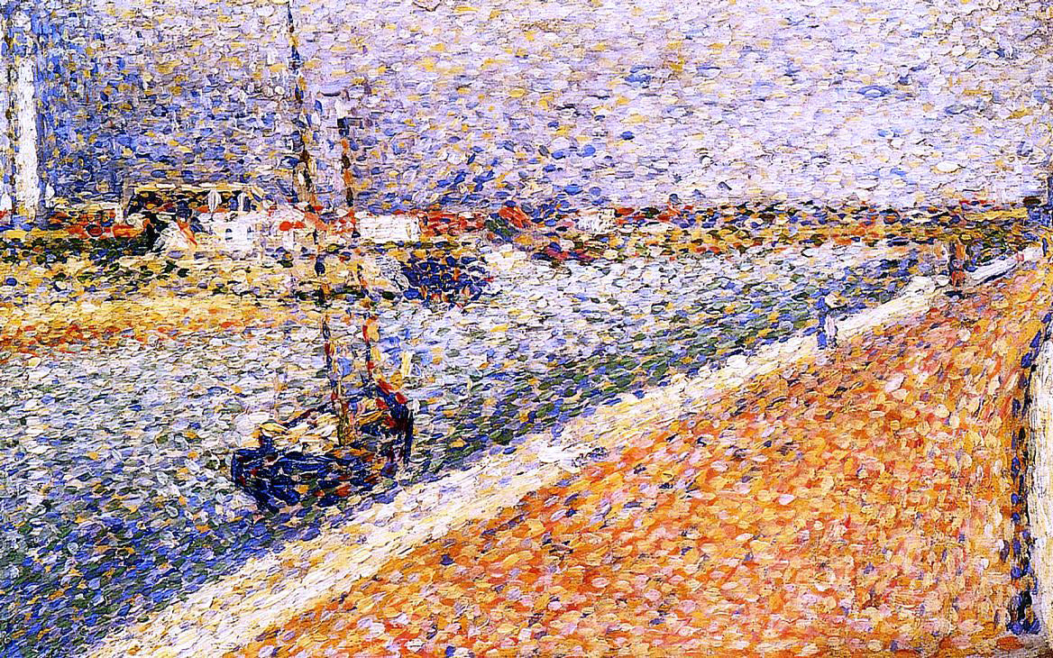 Georges Seurat Study for 'The Channel at Grvelines, Petit-Fort-Phillipe - Canvas Print