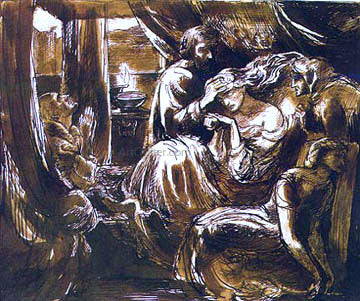 Dante Gabriel Rossetti Study for the Death of Lady Macbeth - Canvas Print