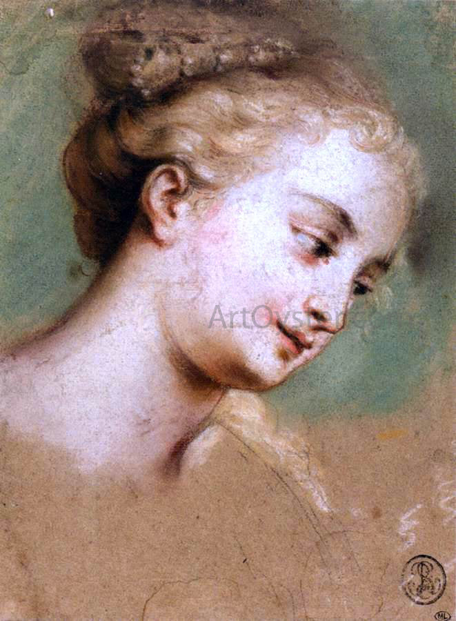 Nicolas Vleughels Study for the Head of Campaspe - Canvas Print