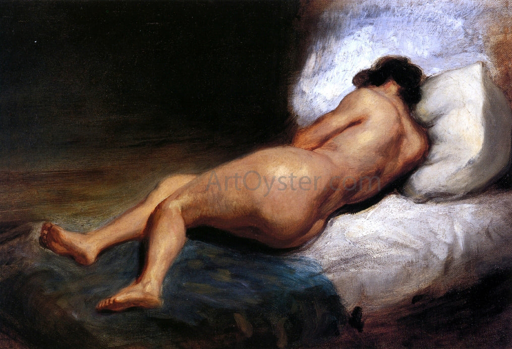 Eugene Delacroix Study of a Reclining Nude - Canvas Print