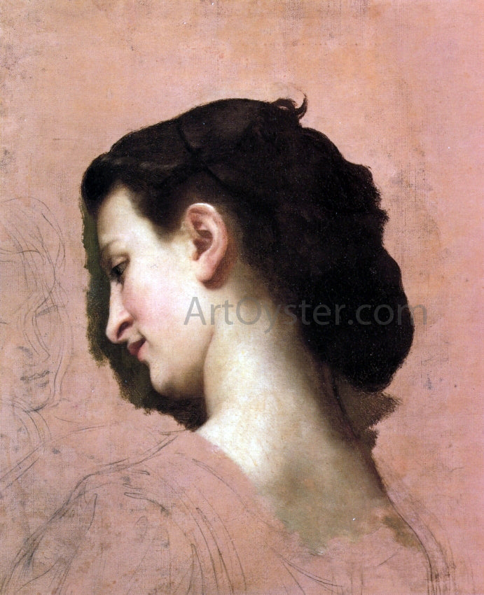 William Adolphe Bouguereau Study of a Young Girl's Head - Canvas Print