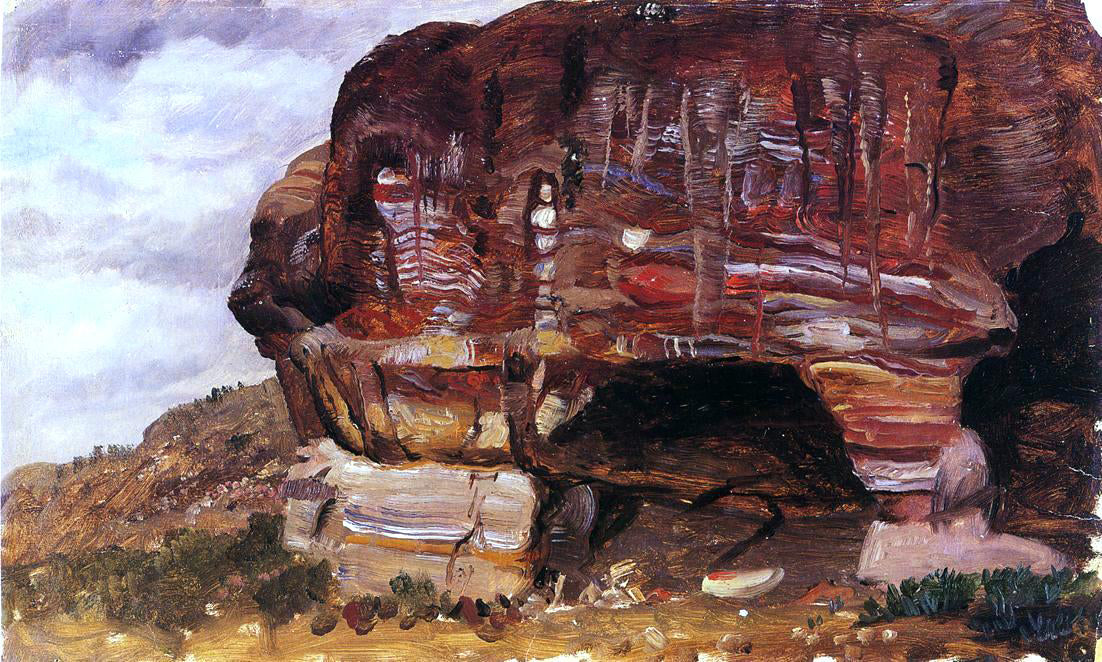 Frederic Edwin Church Study of Zoomorphic Rock, Petra - Canvas Print