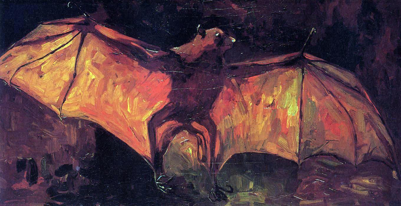 Vincent Van Gogh Stuffed Bat - Canvas Print