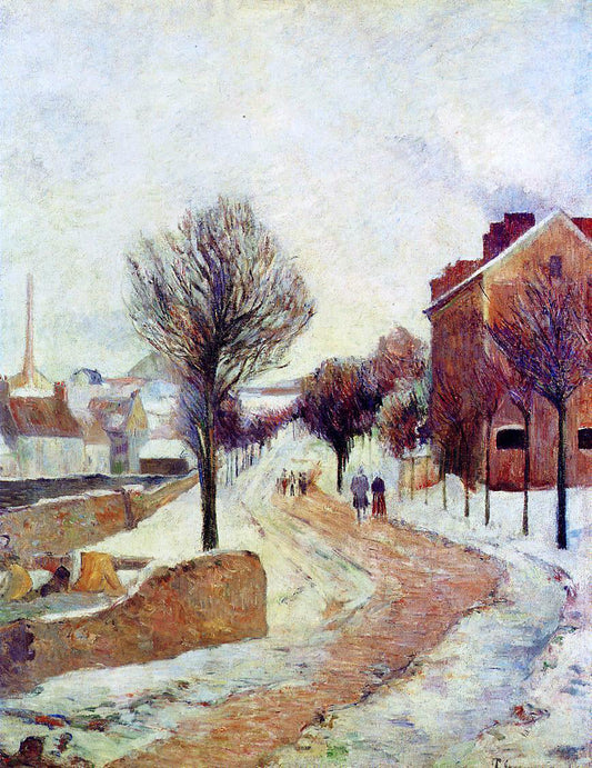 Paul Gauguin Suburb under Snow - Canvas Print