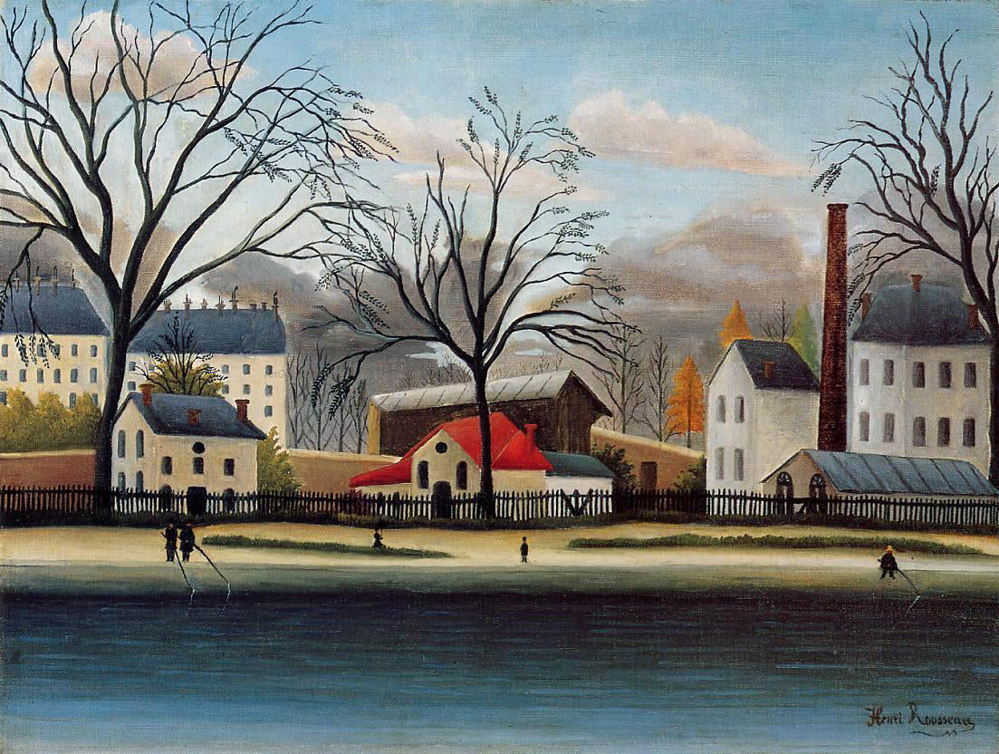 Henri Rousseau Suburban Scene - Canvas Print