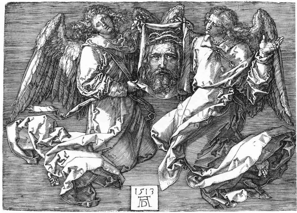 Albrecht Durer Sudarium Displayed by Two Angels - Canvas Print