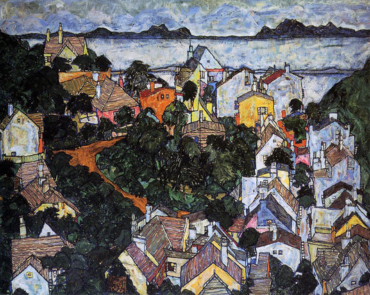Egon Schiele Summer Landscape, Krumau - Canvas Print