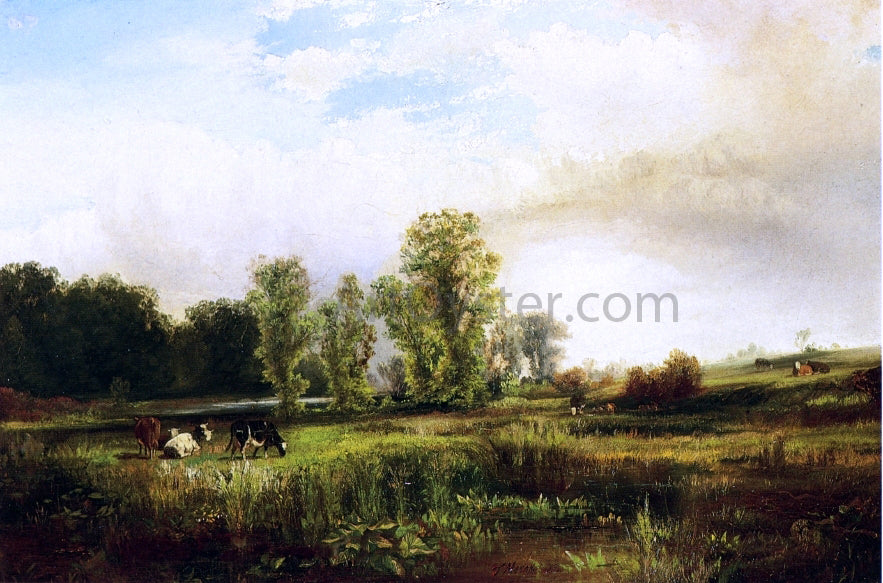 Thomas Moran Summer Landscape with Cows - Canvas Print