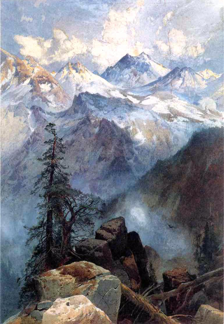 Thomas Moran A Summit of the Sierras - Canvas Print