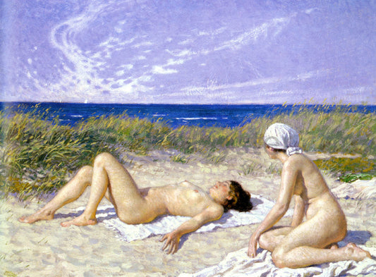 Paul-Gustave Fischer Sunbathing in the Dunes - Canvas Print