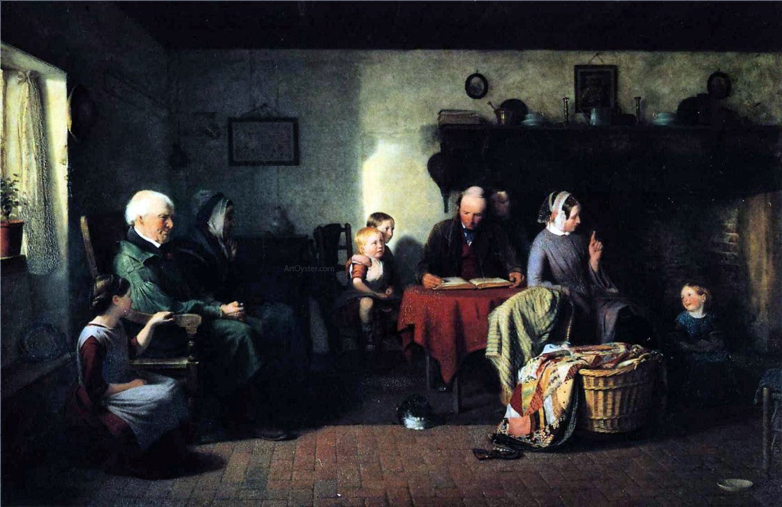 Thomas Webster Sunday Evening - Canvas Print