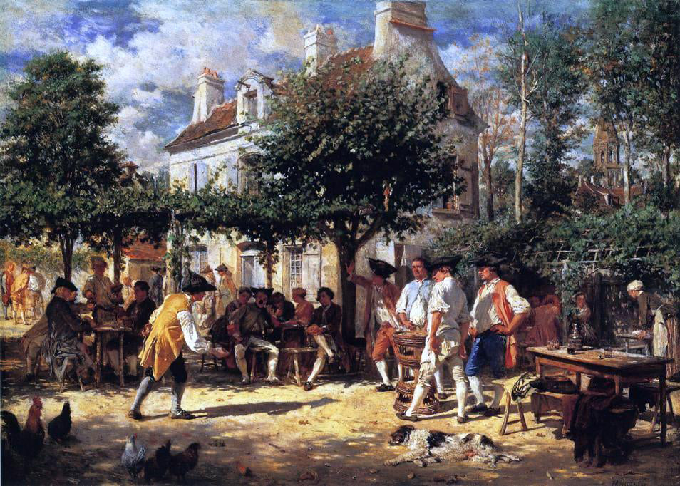 Jean-Louis Ernest Meissonier Sunday in Poissy - Canvas Print