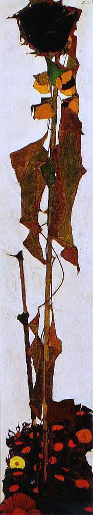 Egon Schiele Sunflower - Canvas Print