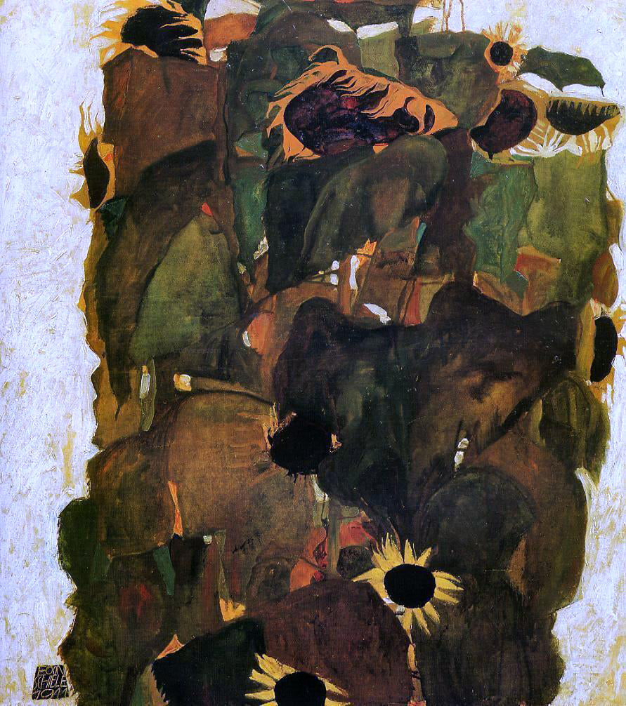 Egon Schiele Sunflowers - Canvas Print
