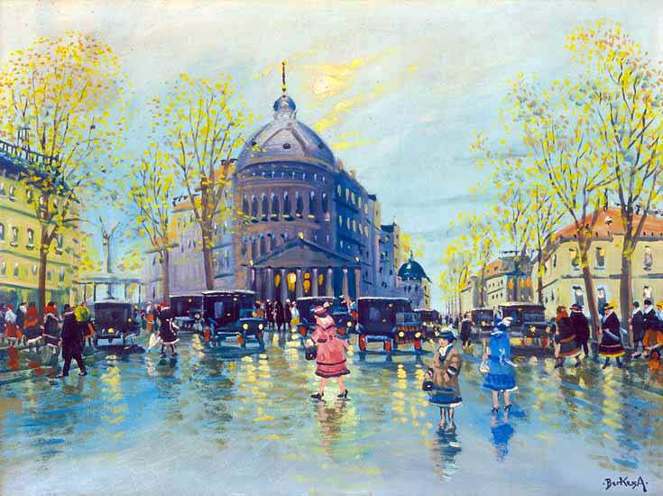 Antal Berkes Sunlight in the Rain - Canvas Print