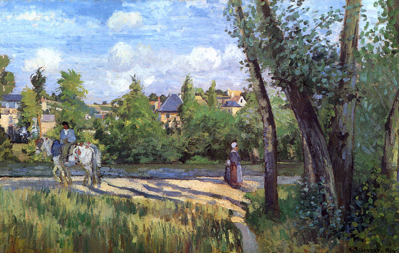 Camille Pissarro Sunlight on the Road - Pontoise - Canvas Print