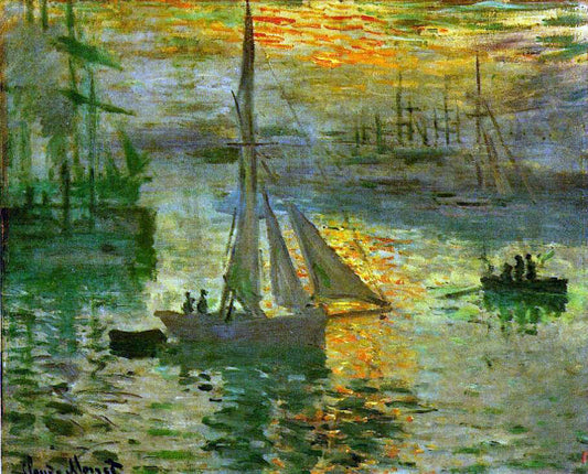 Claude Oscar Monet Sunrise (also known as Seascape) - Canvas Print