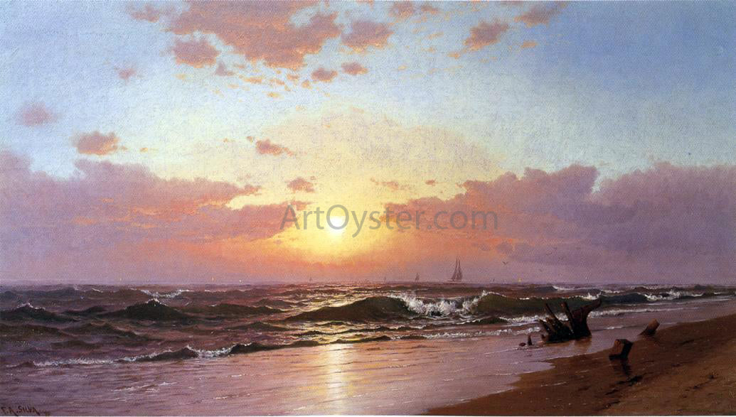 Francis A Silva Sunrise, Barnegat Beach, New Jersey - Canvas Print