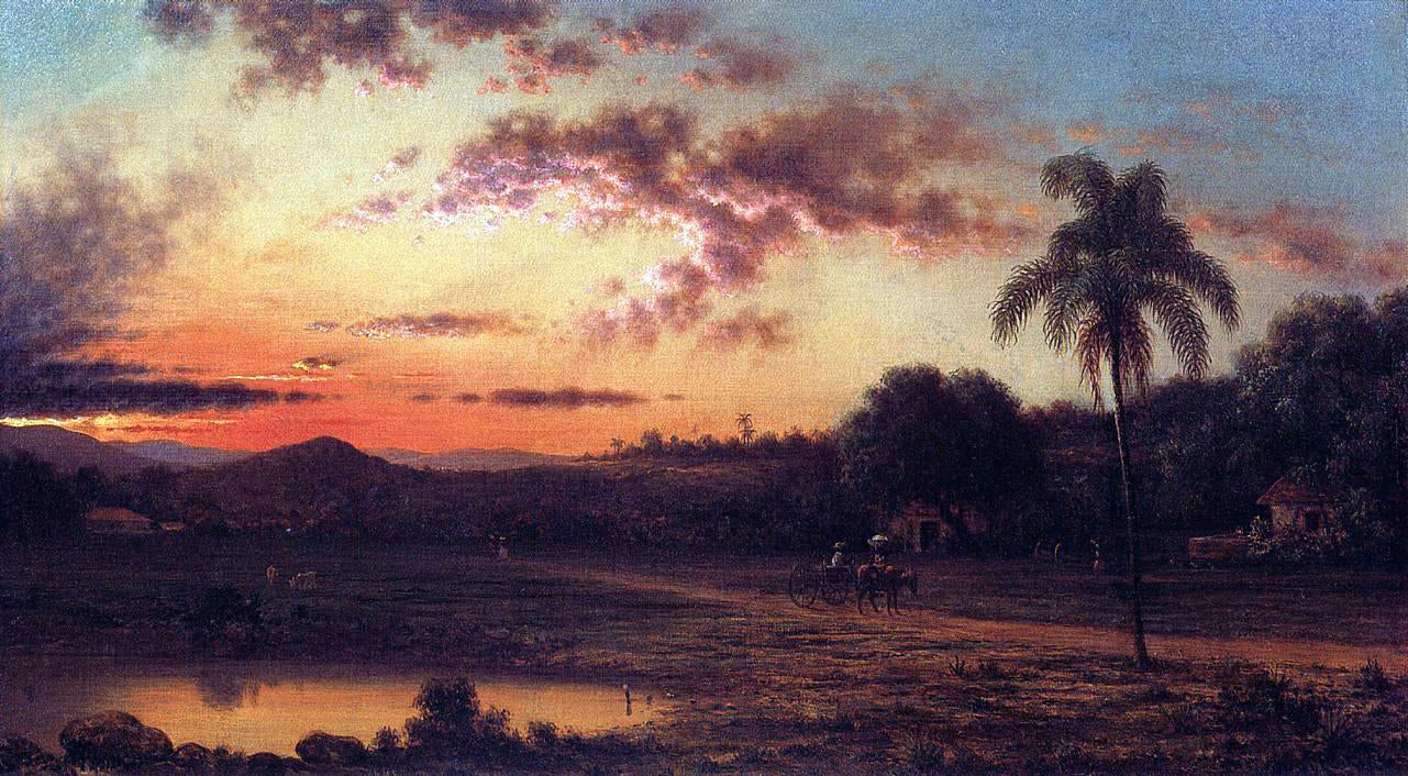 Martin Johnson Heade Sunset: A Scene in Brazil - Canvas Print
