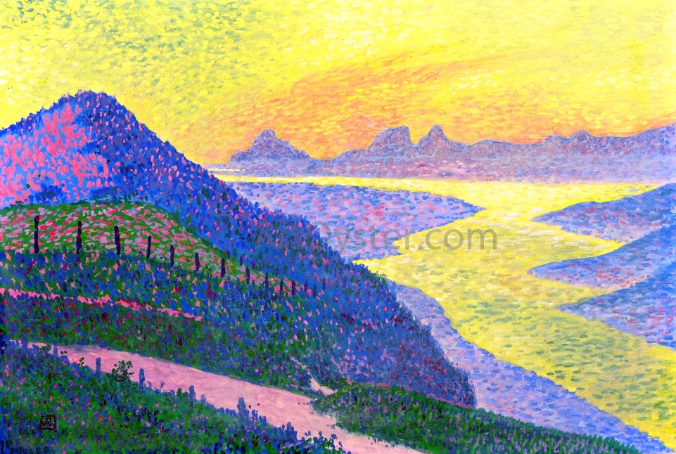 Theo Van Rysselberghe Sunset at Ambleteuse - Canvas Print
