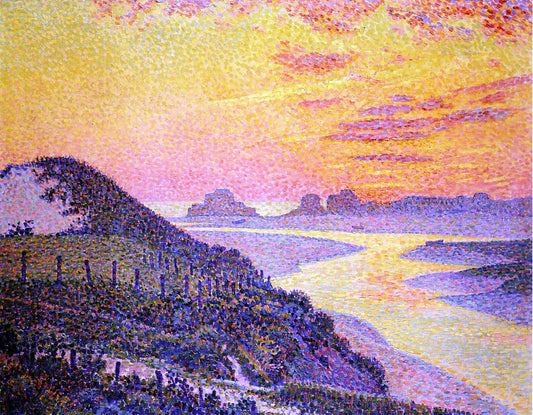 Theo Van Rysselberghe Sunset at Ambletsuse, Pas-de-Calais - Canvas Print