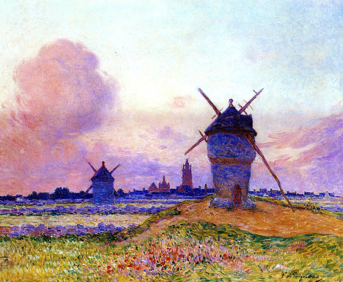 Ferdinand Du Puigaudeau Sunset at Bourg de Batz, Brittany - Canvas Print