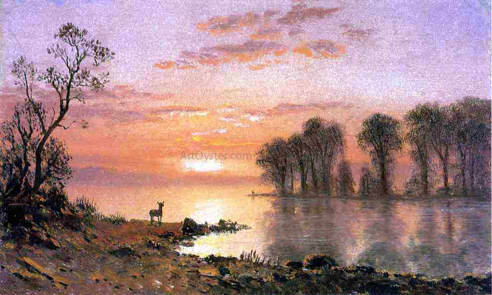Albert Bierstadt Sunset - Canvas Print