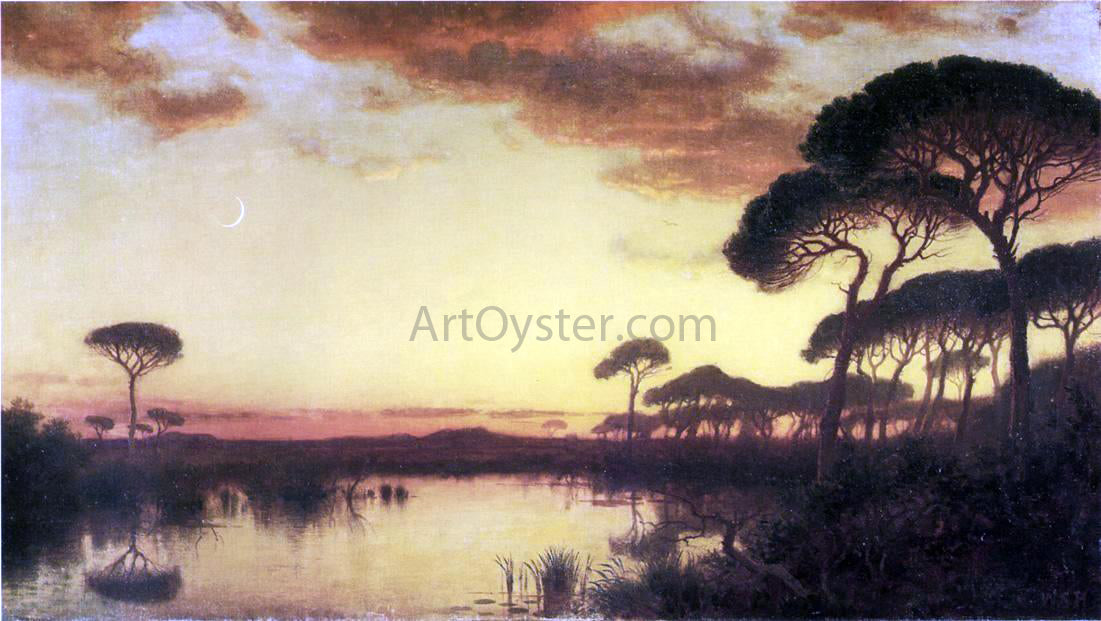 William Stanley Haseltine Sunset Glow, Roman Campagna - Canvas Print