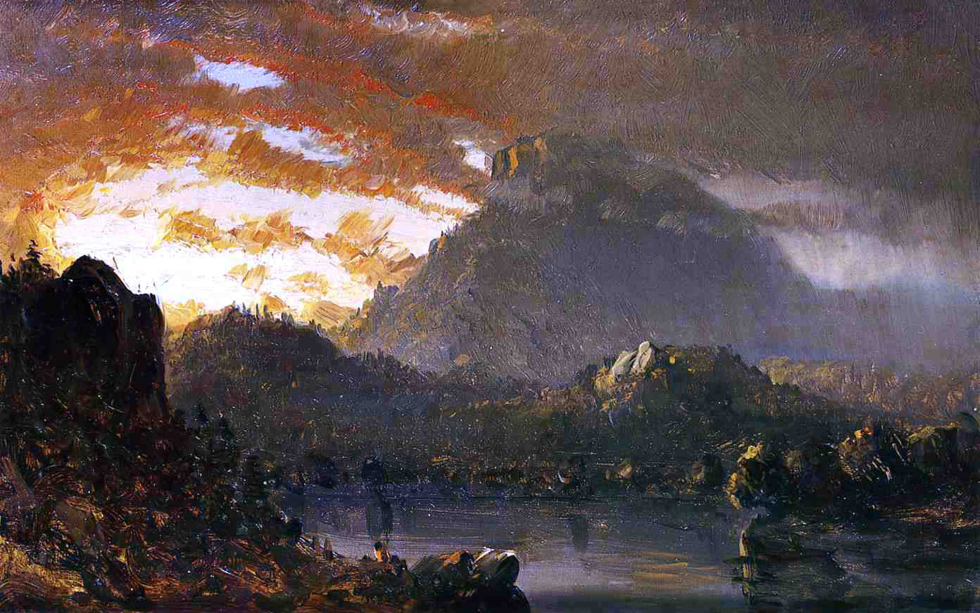 Sanford Robinson Gifford Sunset in the Wilderness with Approaching Storm (Sketch) - Canvas Print