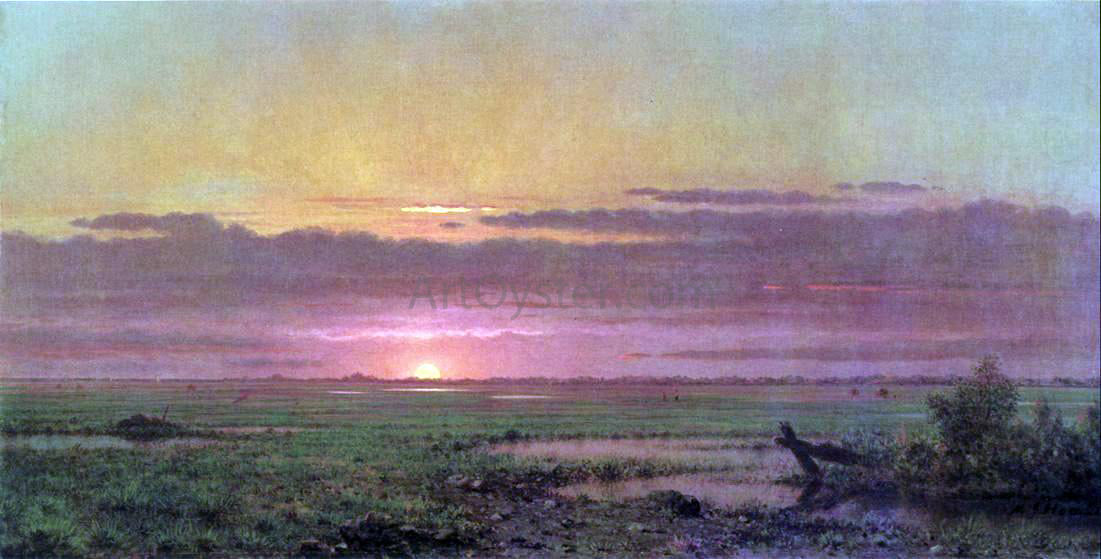 Martin Johnson Heade Sunset Marshland, New Jersey - Canvas Print