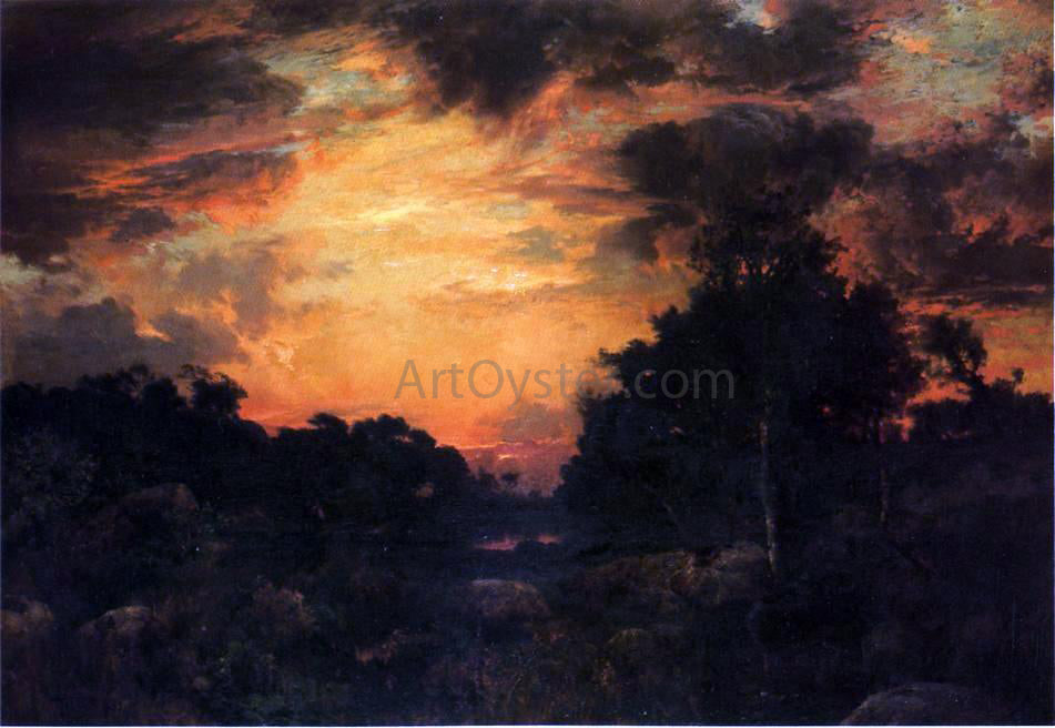 Thomas Moran Sunset on Long Island - Canvas Print