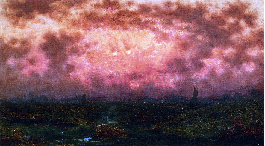 Martin Johnson Heade Sunset on the Coast - Canvas Print