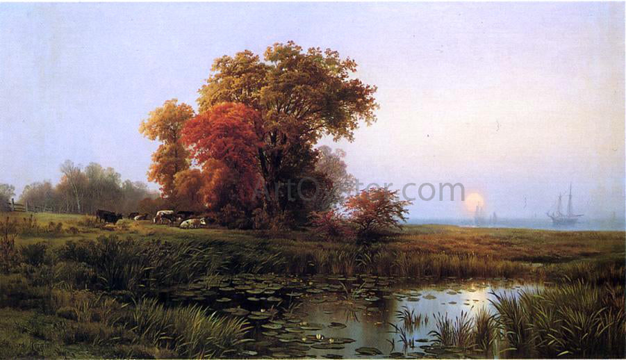 Edward Moran Sunset on the Marsh - Canvas Print