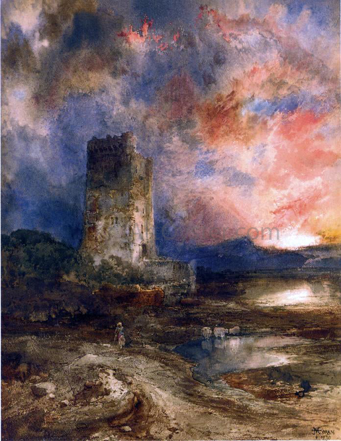 Thomas Moran Sunset on the Moor - Canvas Print