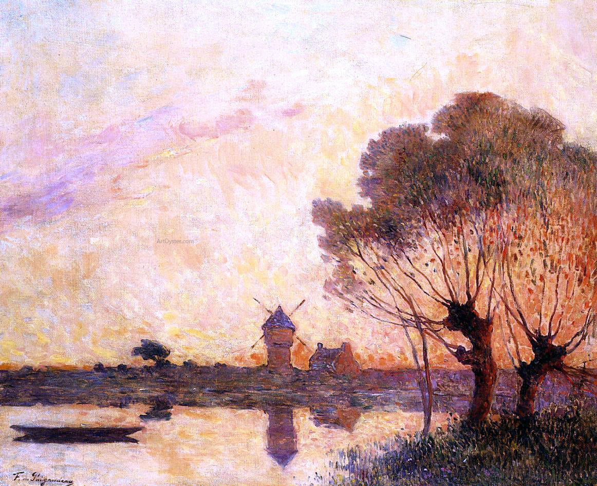Ferdinand Du Puigaudeau Sunset over La Briere - Canvas Print